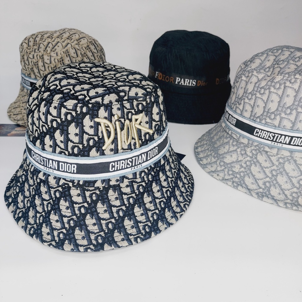 Nón vành tròn , Mũ bucket dior thêu full họa tiết cực đẹp