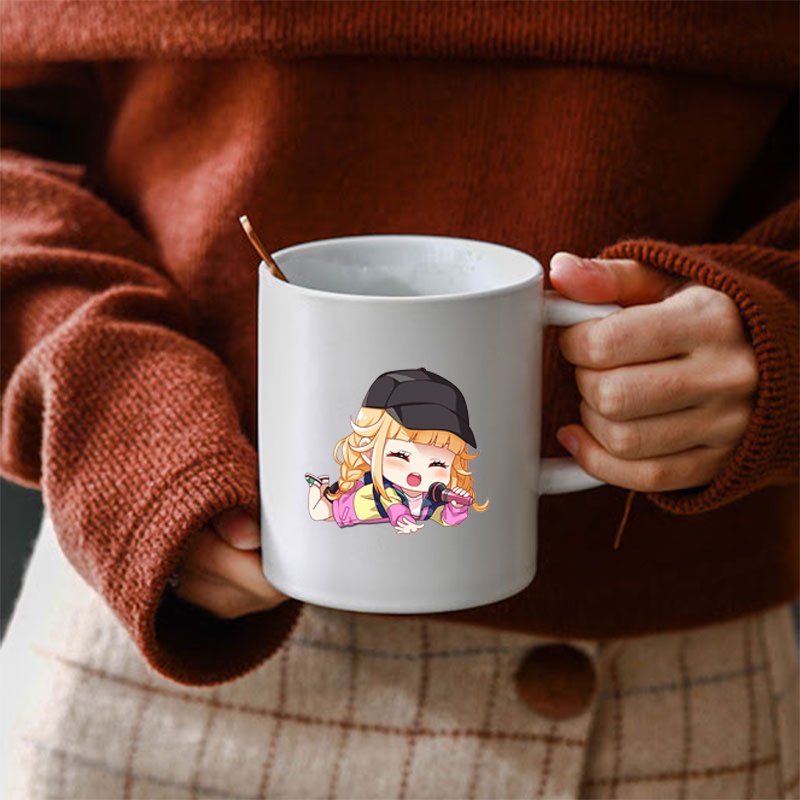 Cốc sứ trắng in hình nhân vật KHỔNG MINH THÍCH ĐI QUẨY anime chibi xinh xắn dễ thương tiện lợi thời trang quà tặng