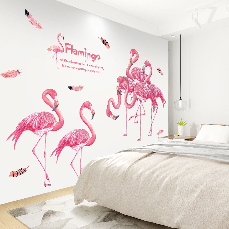 Decal dán tường, Tranh dán tường hồng hạc