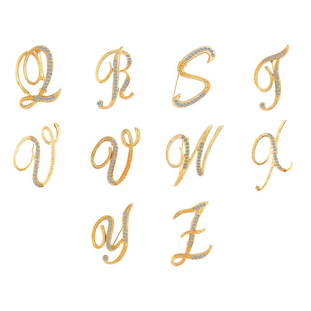 Trâm cài thiết kế hình chữ cái đính đá sang trọng