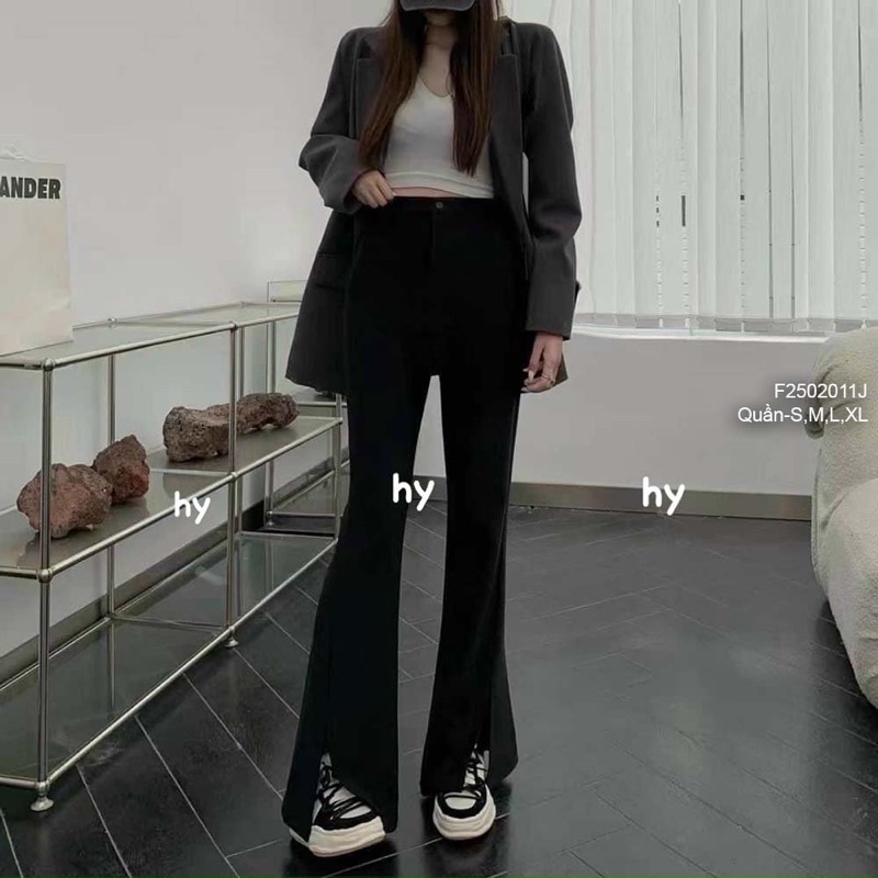 Quần tây ống loe xẻ lai