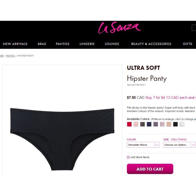 Size S Quần lót modal lasenza ultra soft