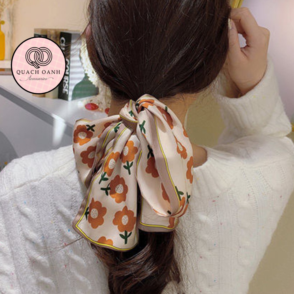  Khăn lụa Hàn Quốc phong cách cổ điển kiểu Pháp buộc tóc quàng cổ xinh xắn – KH31