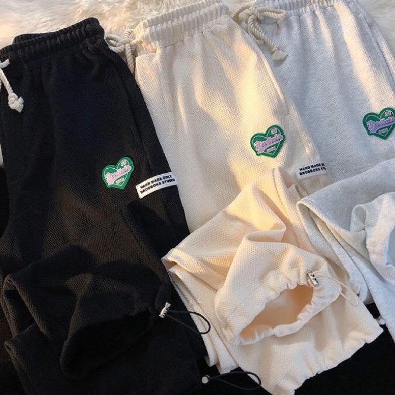 [ẢNH THẬT-SẴN] Quần Nỉ Tim Rút Ống Rộng Ulzzang Unisex Hàn Quốc