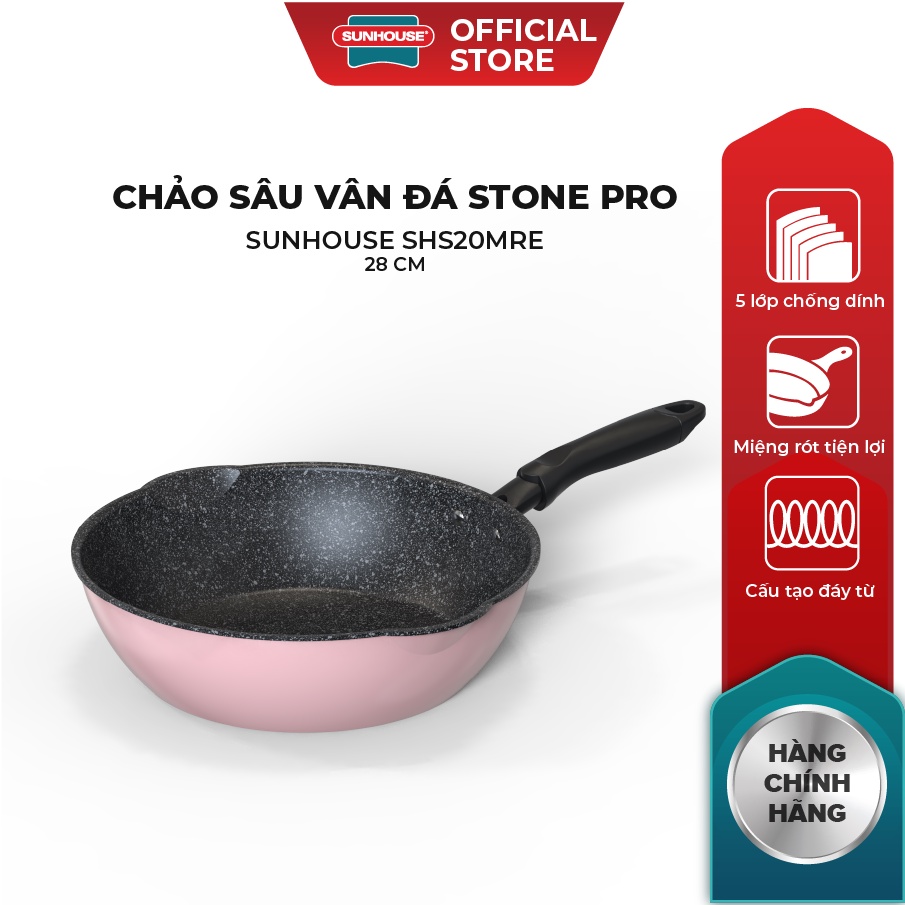 Chảo Sâu Vân Đá Stone Pro SUNHOUSE SHS20MRE