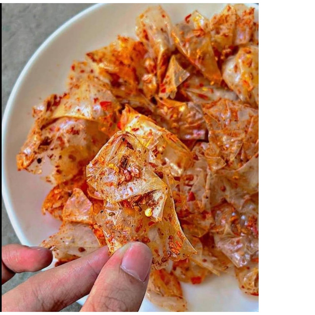 Bánh Tráng Phơi Sương Muối Hành Phi  Bánh Tráng Muối Ớt Túi Zip Siêu Hấp Dẫn