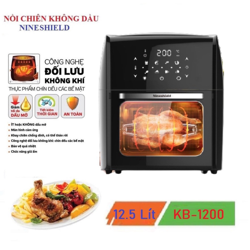 NỒI CHIÊN KHÔNG DẦU NINESHIELD 12.5L KB-1200 CÔNG SUẤT 1700W tongkhodochoi.12