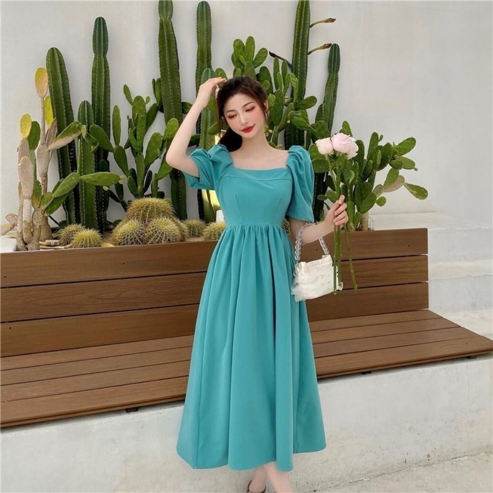 Đầm Tay Phồng Đính Nơ Thiết Kế Mới Xinh Xắn Thời Trang Dành Cho Nữ