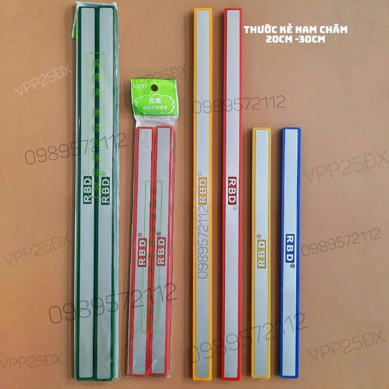 1vỉ 2 thanh Thước nam châm-thước chặn nam châm bảng từ 20cm-30cm