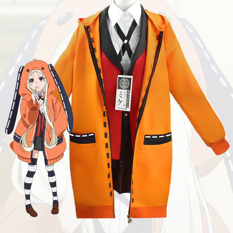 Anime Kakegurui Cosplay Áo Khoác Costume Compulsive Gambler Runa Yomotsuki Hoodie Women Coat
