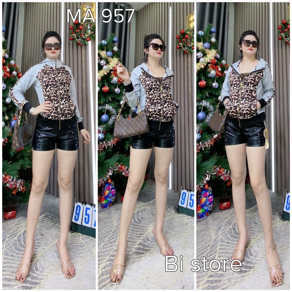 ÁO KHOÁC CHỐNG NẮNG BEO ĐEN CÓ NÓN TÚI TRONG MÃ 957 BISTORE