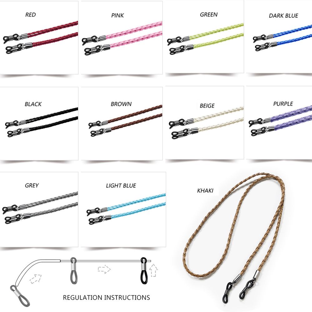 Dây Đeo Mắt Kính Bằng Da Chống Trượt Siêu Nhẹ Màu Sắc Thời Trang