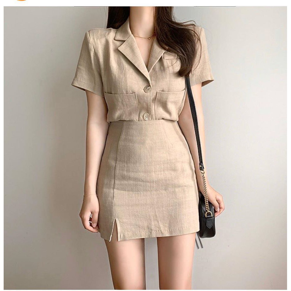 SET ÁO VEST + CHÂN VÁY XẺ | BigBuy360 - bigbuy360.vn