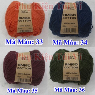 Sợi Amigo 100% Cotton 28k/c (Màu 21-36)
