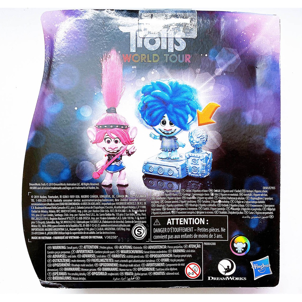 Mô hình nhân vật Quỷ lùn tinh nghịch Trolls World Tour - Hàng chính hãng