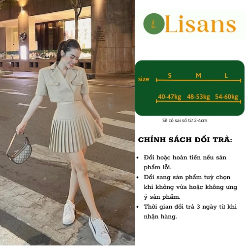 Set đồ nữ sang chảnh vest đi chơi cá tính phong cách Hàn Quốc croptop SDN002