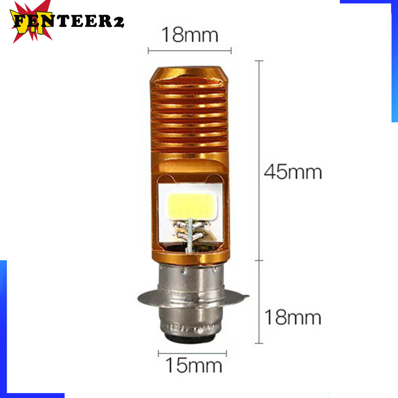 (Fenteer2 3c) Đèn Pha Xe Máy Bằng Hợp Kim Nhôm Trắng