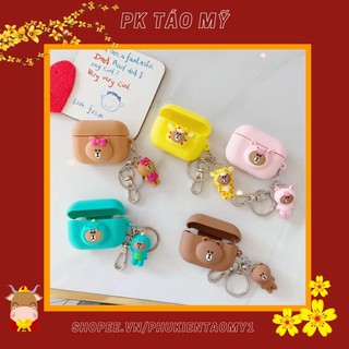 Ốp Airpods Pro hình gấu Brown Line 5.0