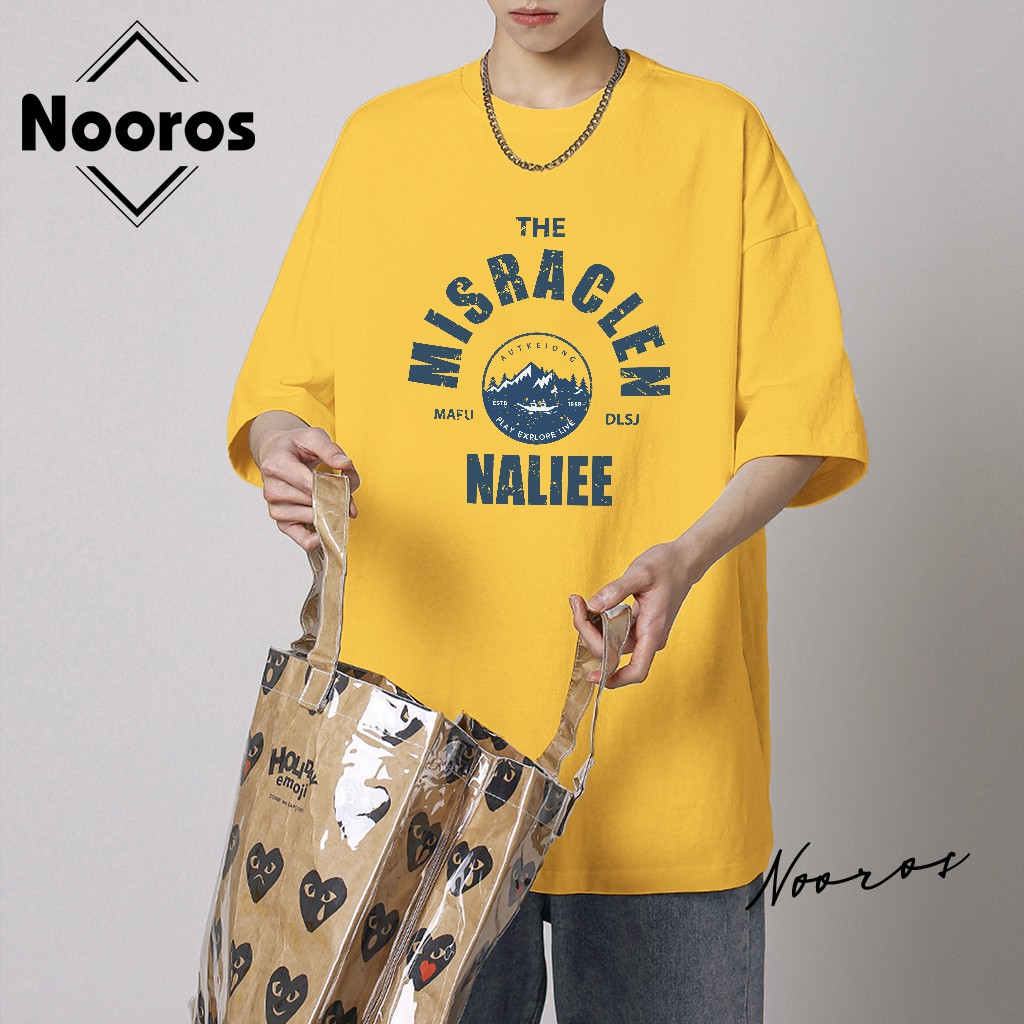 Áo thun tay lỡ nam nữ form rộng Nooros vải phông trơn unisex cotton thoáng mát Street Style hình in đẹp MISRACLEN - NR09