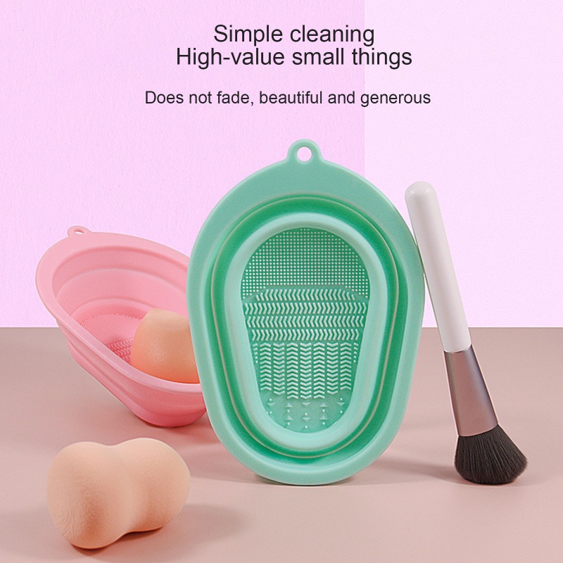 Miếng silicone vệ sinh cọ trang điểm có thể gấp gọn tiện lợi