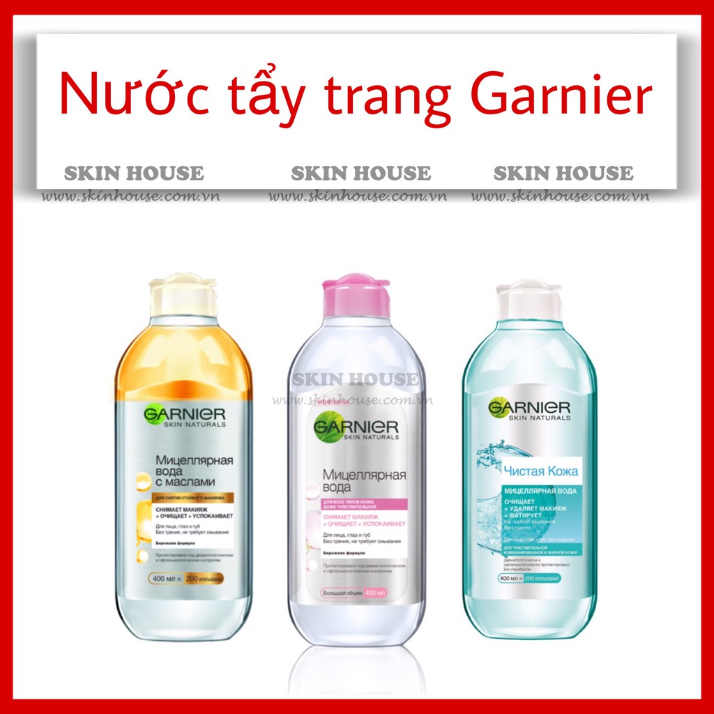 Sẵn - Nước Tẩy Trang Garnier Skin Active Biphase Micellaire Tout En 1 400ml - Skinhouse 0986136861