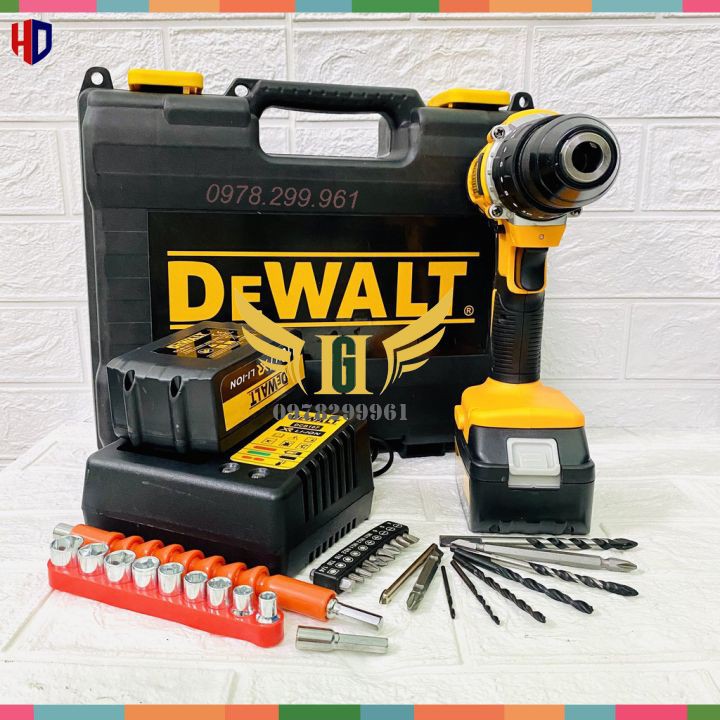 Máy Khoan Pin DE.WALT 118V ĐỘNG CƠ 775, 100% DÂY ĐỒNG, 3 CHỨC NĂNG - Có Búa, Lõi Đồng, Pin Khủng 10 Cell+Kèm Phụ Kiện