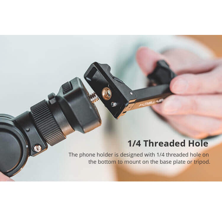 Kẹp điện thoại PGYtech Mini Phone Holder – Professional - Hàng chính hãng - Đế gài chất liệu bằng cao su.