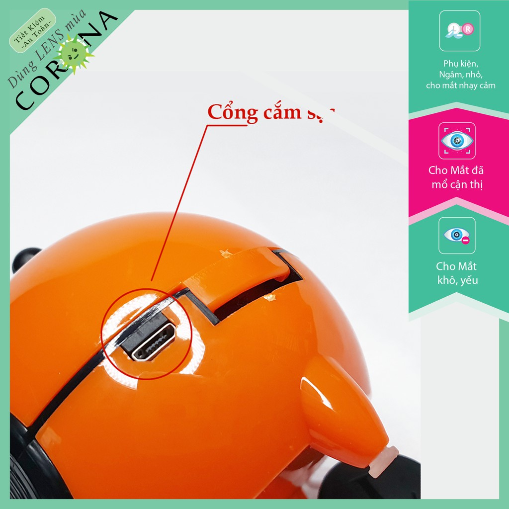 [𝗥𝗨̛̉𝗔 𝗟𝗘𝗡𝗦] Robot - Máy rửa lens đa năng chạy bằng pin (Cáp sạc USB +Full bộ dụng cụ đeo lens)