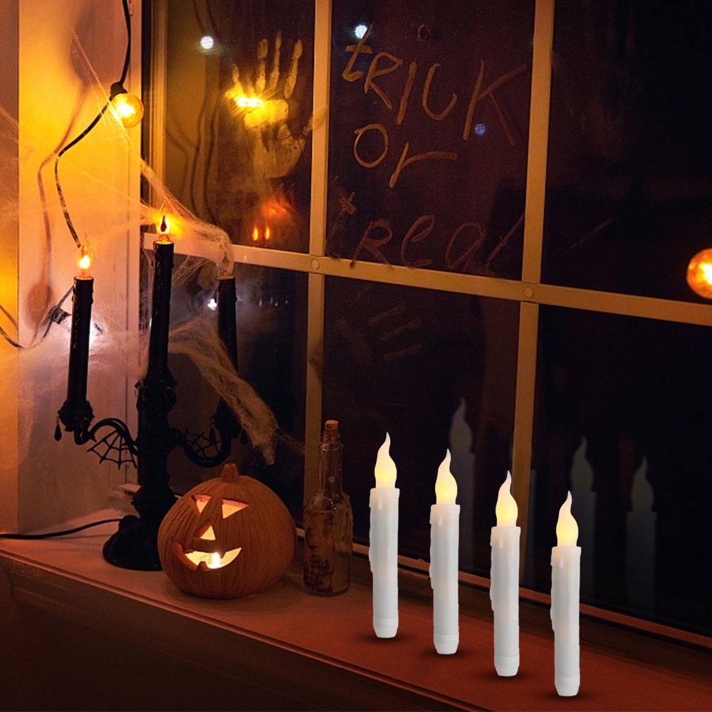 Đèn LED Hình Nến Điện Tử Không Lửa Trang Trí Bàn Ăn / Halloween / Giáng Sinh Chạy Bằng Pin