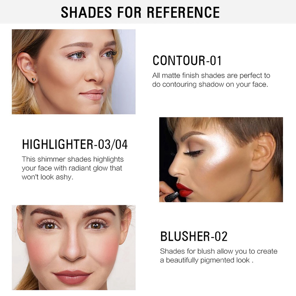 Bảng phấn tạo khối SACE LADY 3 màu sắc kết hợp chuyên dụng dành cho trang điểm 4.5g | BigBuy360 - bigbuy360.vn