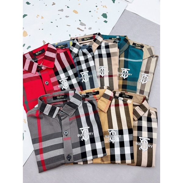 Áo sơ mi kẻ cho các bé trai đi học