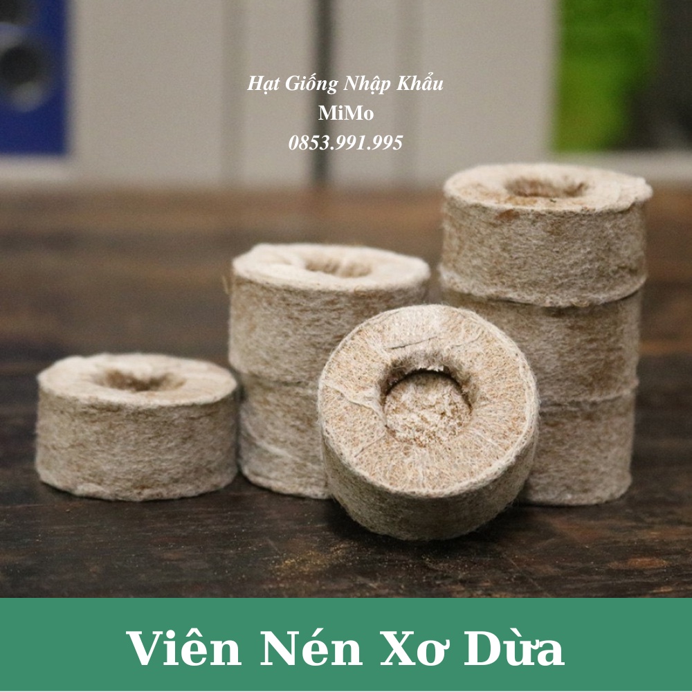 Viên nén xơ dừa (1 viên) - Ươm hạt giống cây trồng, giâm chiết cành siêu tiện lợi