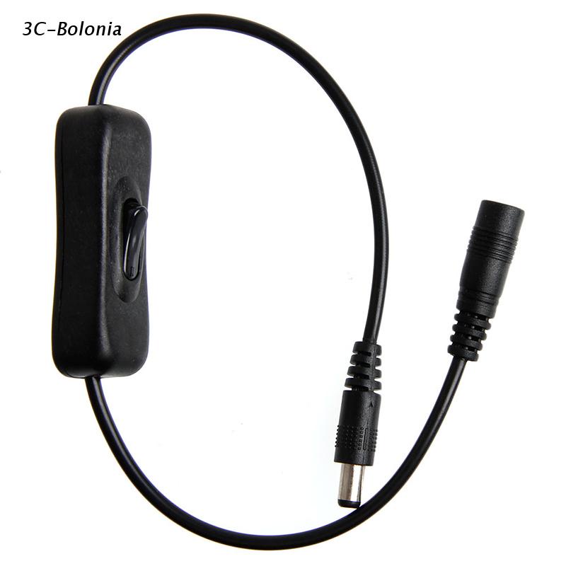 Cáp Nguồn DC In-Line ON/OFF 2.1mm/5.5mm Cho Phích Cắm 12V