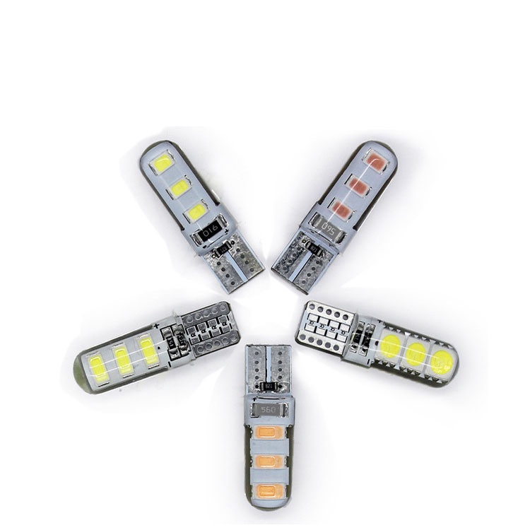 Bộ 2 bóng led T10 Nhân led 6 vỏ silicon chống nước