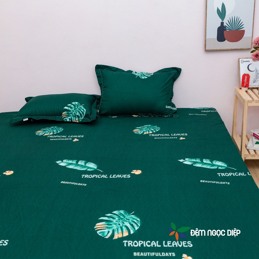 Bộ ga gối 1m8 2m poly cotton, ga trải giường kèm 2 vỏ gối nằm | BigBuy360 - bigbuy360.vn