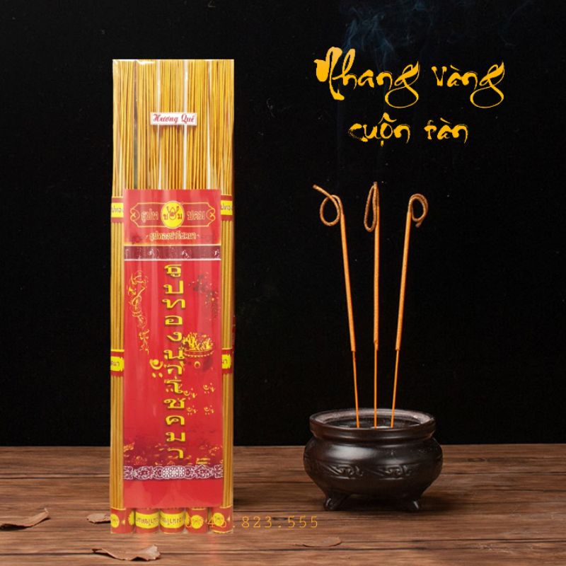 185 Nén Nhang Hương Chính Hãng Thần Tài  Hương Sạch Ít Khói Cuộn Tàn Tài Lộc Hình Đồng Xu