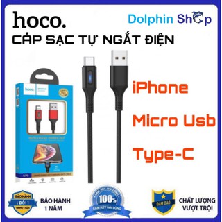 Cáp Tự Ngắt Hoco U79 Hỗ Trợ Sạc Nhanh, Dây Bọc Dù Chống Đứt - Hàng Chính Hãng