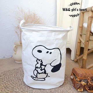 <24h Lô hàng>W&G Giỏ Đựng Đồ Vải Cotton Linen  Đơn Giản Không Thấm Nước Có Thể Gấp Gọn Lưu trữ canvas