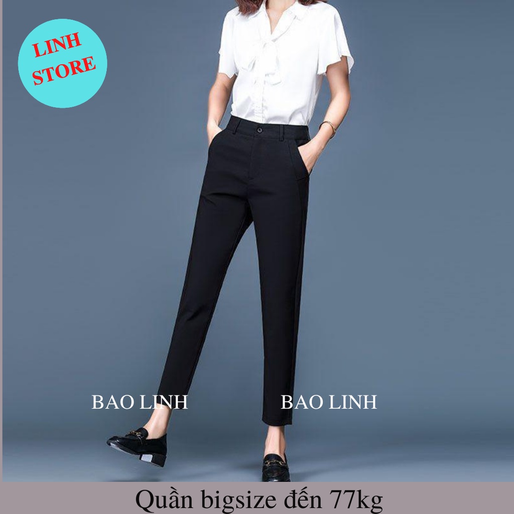 Quần Bigsize Nữ Linh Store Dáng Baggy Nữ Công Sở Cạp Chun Lưng Cao Chất Liệu Tuyết Mưa Vitex Mặc Đi Làm Đi Học M889