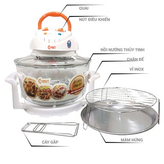 Lò nướng thủy tinh Comet CM8628 12L