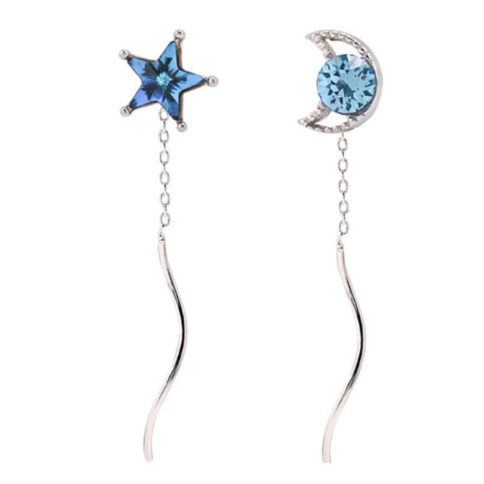 Khuyên tai bạc Blue Star Trang sức bạc Tiệm bạc 21 Centimeters