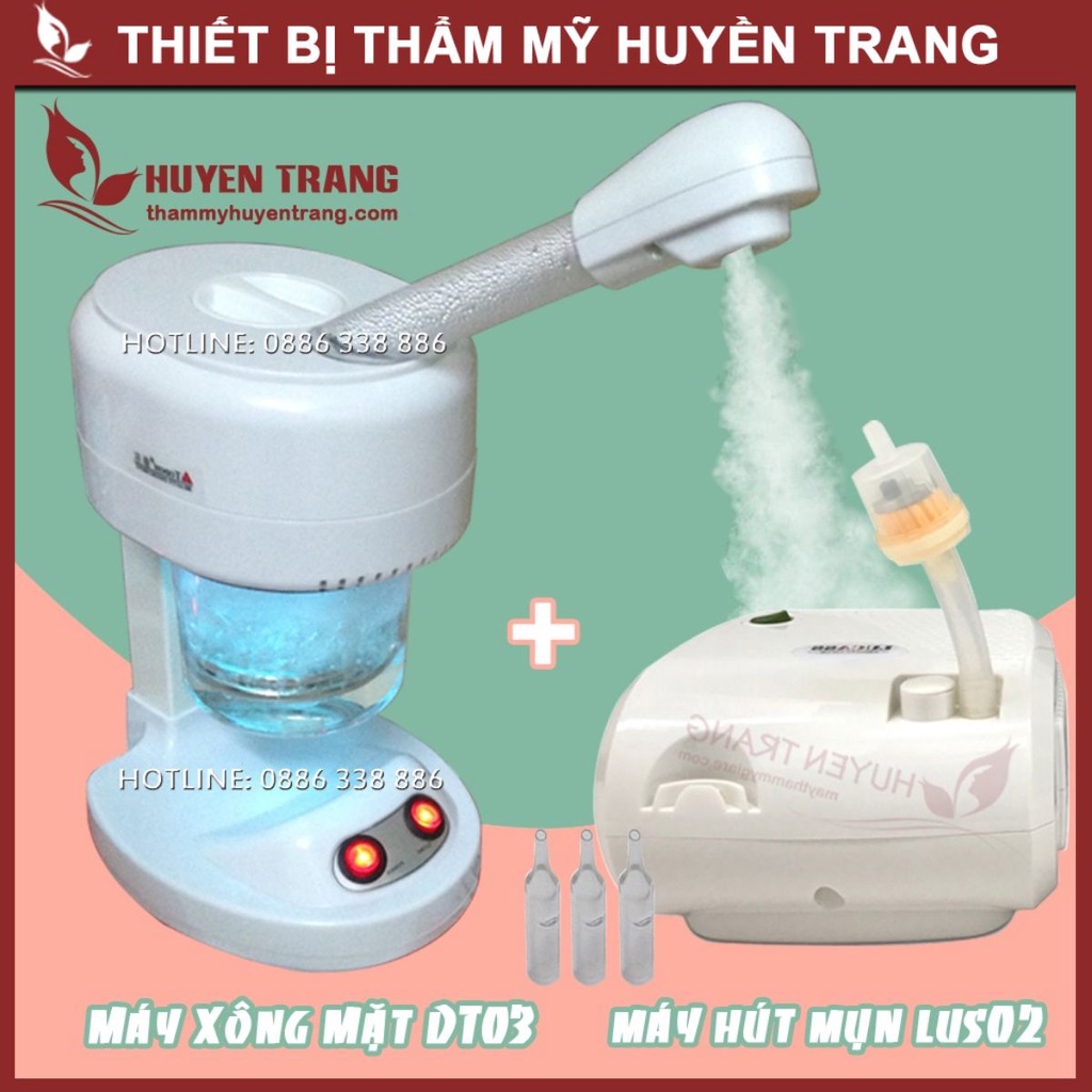 Combo Máy Xông Hơi Mặt DT03 Và Máy Hút Mụn Lucass LUS02 Bảo Hành 12 Tháng Thẩm Mỹ Huyền Trang