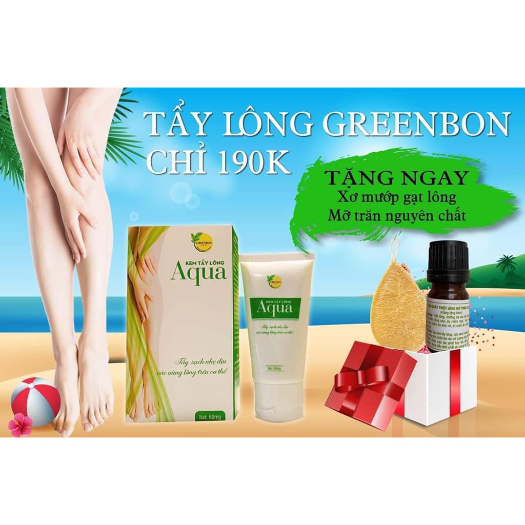 Kem tẩy lông Aqua GREENBON