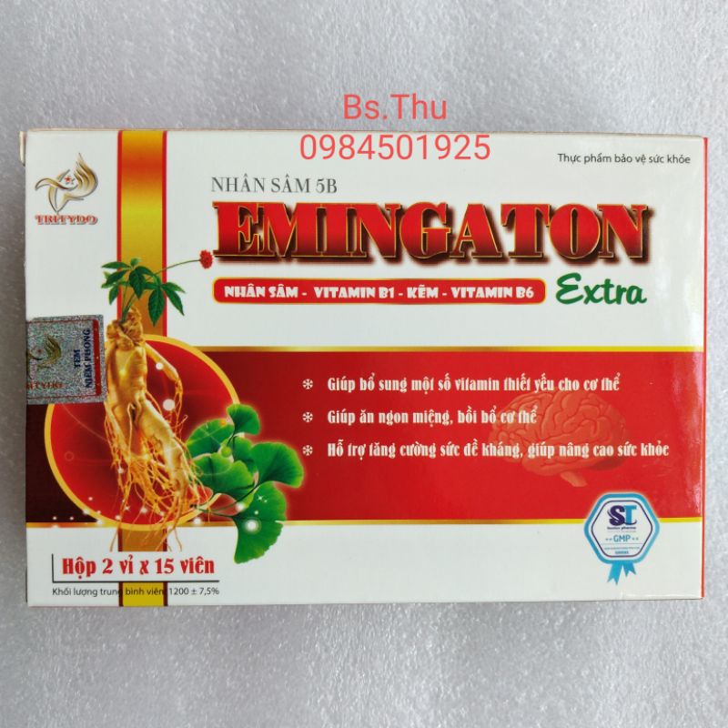 EMINGATON hộp 30 viên bổ sung acid amin hỗ trợ bồi bổ cơ thể, ăn ngon miệng, tăng đề kháng