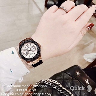 (Auth) ĐỒNG HỒ NỮ GUESS HUBLOT BLACK LEATHER
