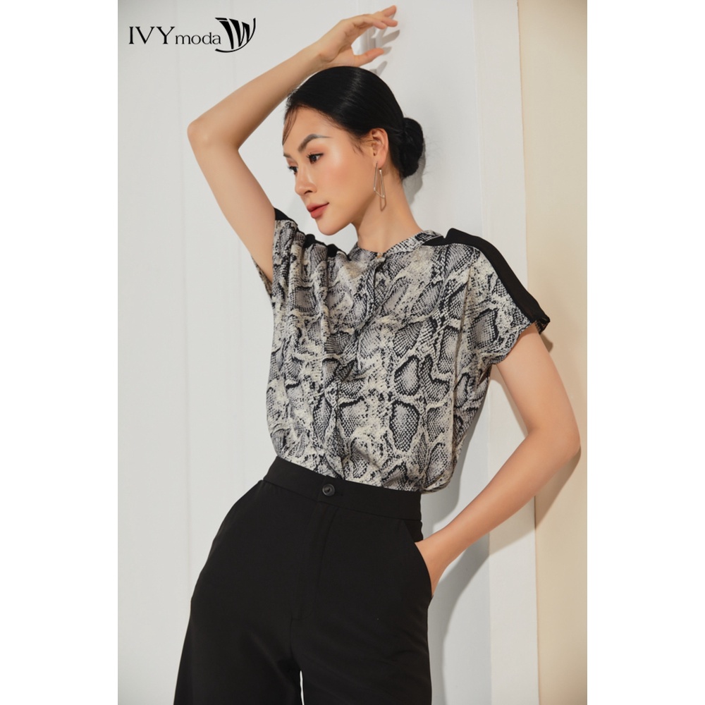 Quần suông nữ phối ren IVY moda MS 22M6376