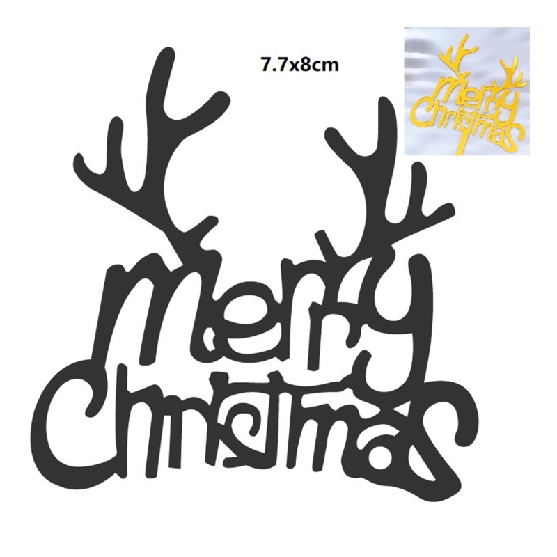 Khuôn Cắt Giấy Làm Từ Kim Loại Hình Chữ Merry Christmas Trang Trí Scrapbook
