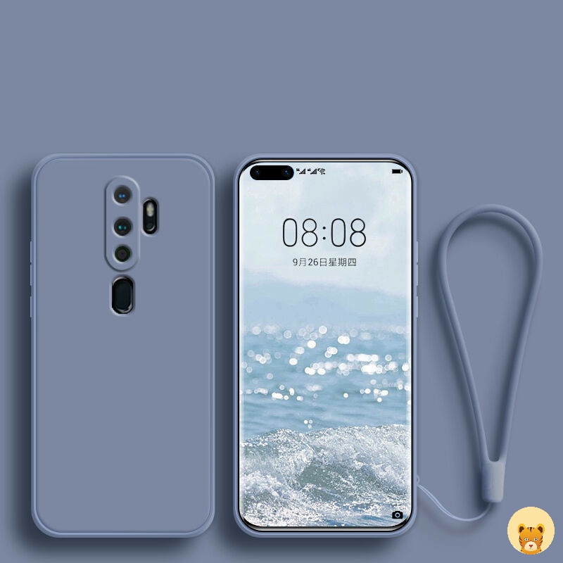 Ốp Điện Thoại TPU Silicone Mềm Đơn Giản Thời Trang + Dây Đeo Cho Oppo A9 2020 A5 2020