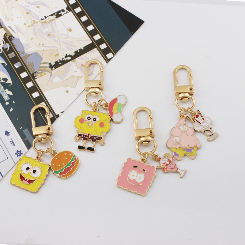 Móc Khóa Hình SpongeBob Dễ Thương Bằng Hợp Kim Tráng Men