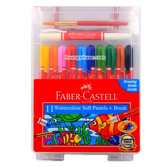 (SALE XẢ HÀNG) Sáp màu nước cây xoay 11 màu kèm cọ vẽ - Faber & Castell